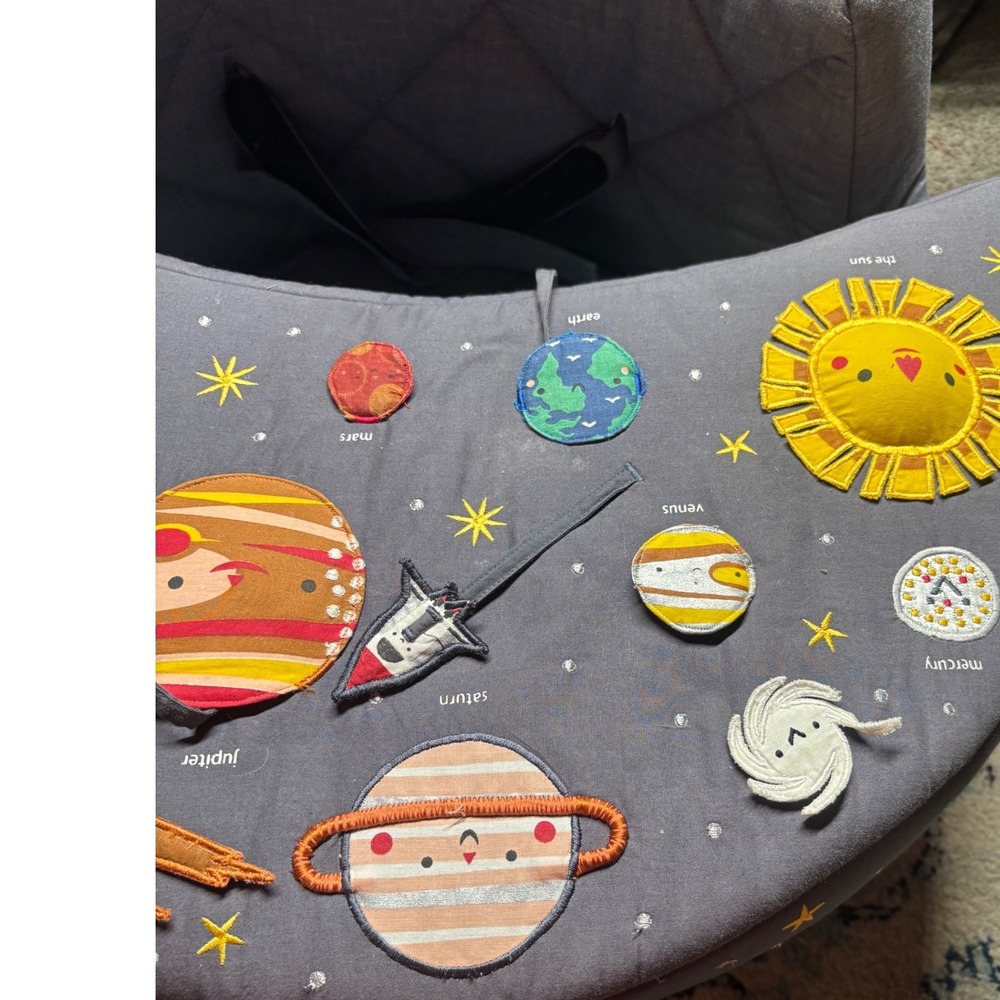 Crate & Kids Deep Space Baby Activity Chair Gray Plush Infant Seat Space Theme - Picture 11 of 13